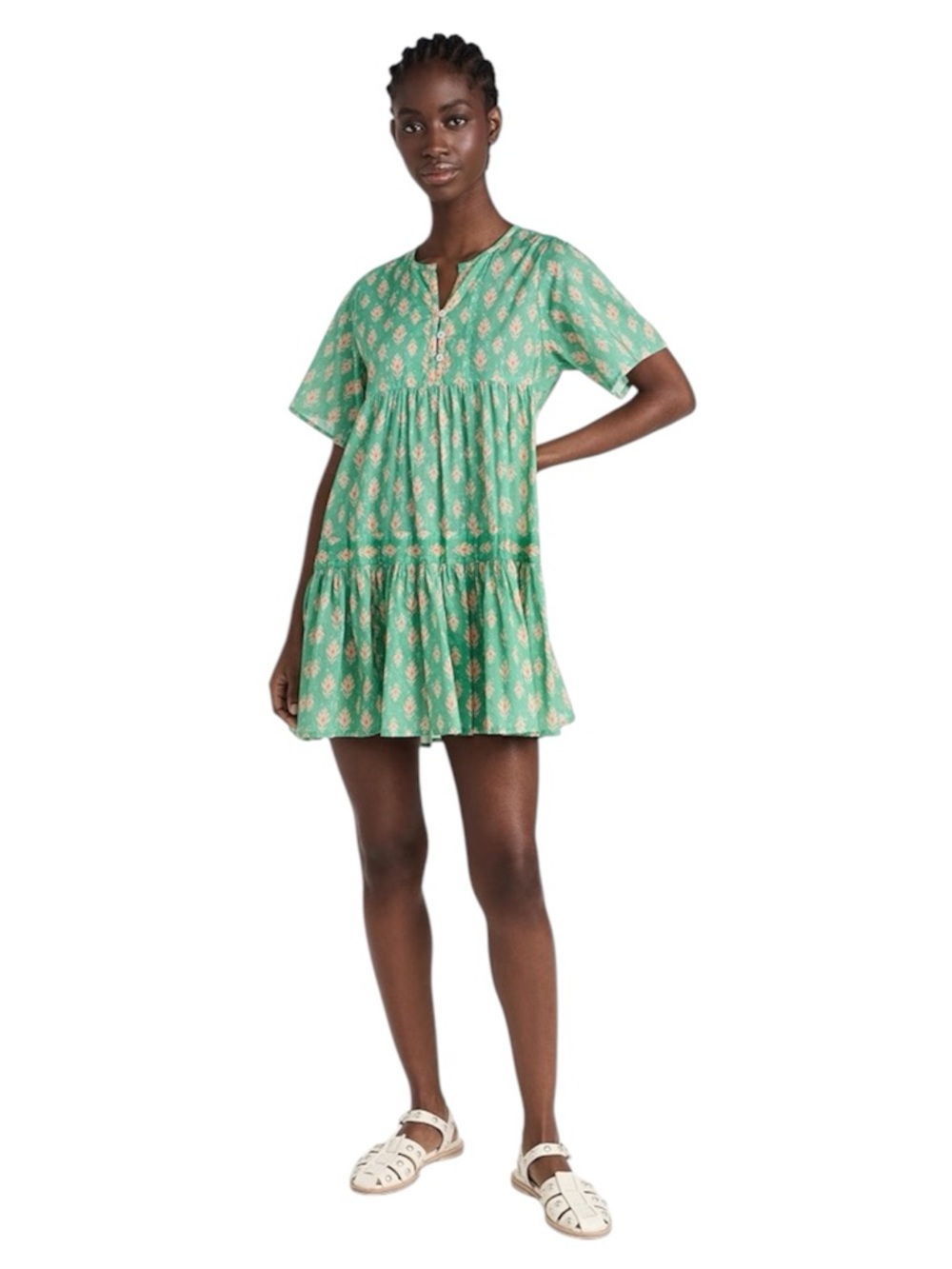 Marea Tiki Cover-Up Dress NWT Teal Floral Print Mini Size S